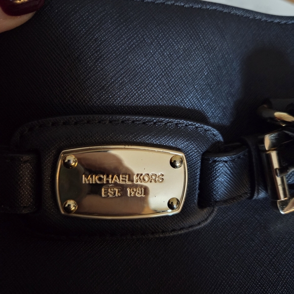Michael Kors Black Handbag with Gold Accents - Picture 12 of 12